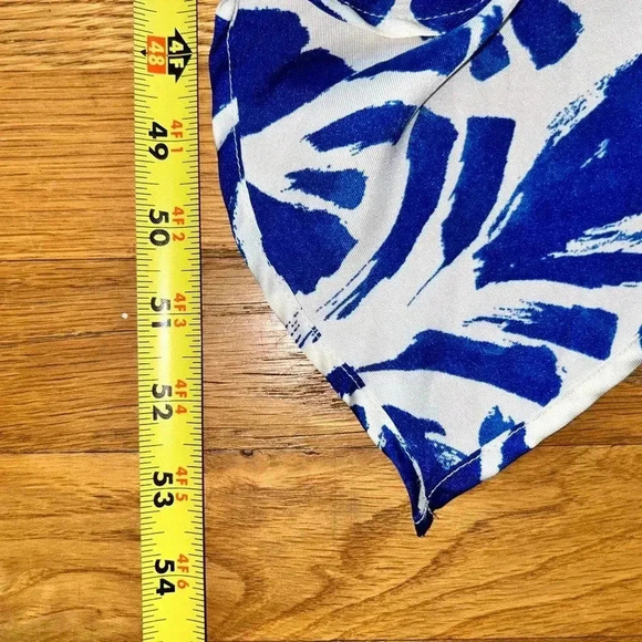 Alexis NWT blue asymmetric botanical print tie strap dress WOMENS size 1X - Picture 7 of 10